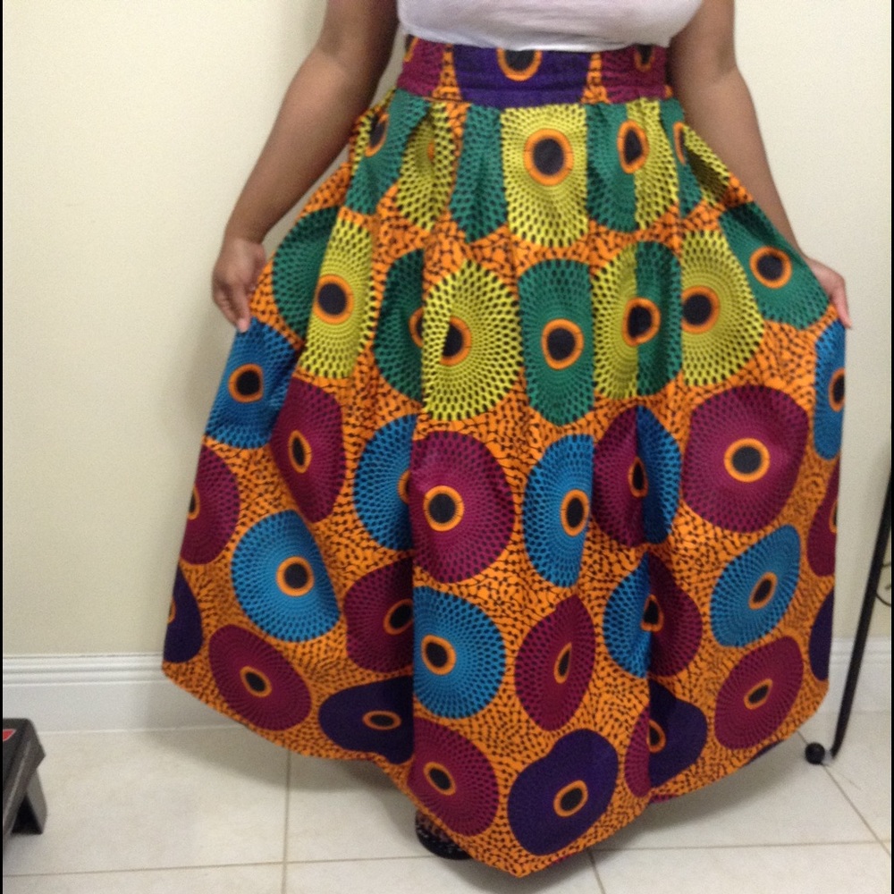 Sale!!African Wax Ankara Pleated Skirt.